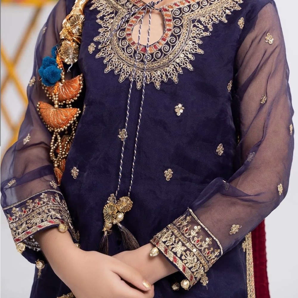 Elegant Navy Blue Kids Matching Set